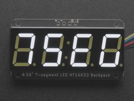 Adafruit 0.56" 4-Digit 7-Segment Display w/I2C Backpack - White