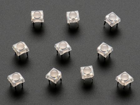 Diffused 'Piranha' Super-flux  RGB (tri-color) LED (10 pack)