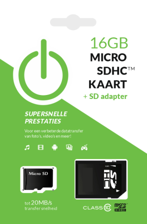 16GB MicroSDHC Kaart