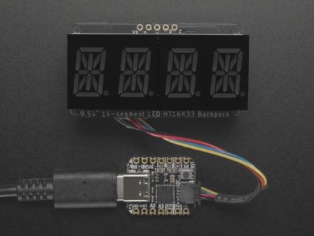 Quad Alphanumeric Display - Blue 0.54" Digits w/ I2C Backpack