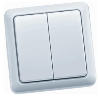 KlikAanKlikUit Dubbele Wandschakelaar AWST-8802