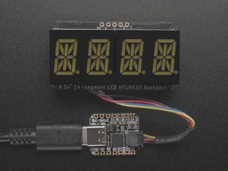 Quad Alphanumeric Display - White 0.54" Digits w/ I2C Backpack