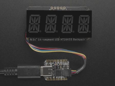 Quad Alphanumeric Display - Pure Green 0.54" Digits w/ Backpack