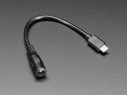 MicroUSB Plug to 5.5/2.1mm DC Barrel Jack Adapter