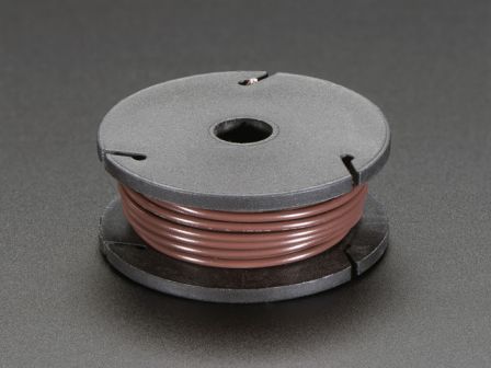 Solid-Core Wire Spool - 25ft - 22AWG - Brown