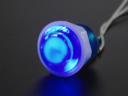 Mini LED Arcade Button - 24mm Translucent Blue