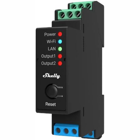 Shelly Pro 2PM – Dubbele slimme stroomschakelaar voor IoT en domotica