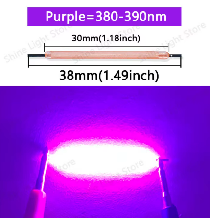 Noodle 'Noods' LED Filament 3V 38mm COB Paars