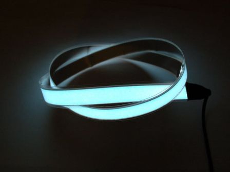 White Electroluminescent (EL) Tape Strip -100cm w/two connectors