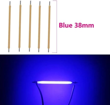 Noodle 'Noods' LED Filament 3V 38mm COB Blauw