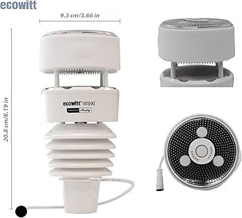 Ecowitt WS90 - 7-in-1 weerstation (aangedreven door Shelly)