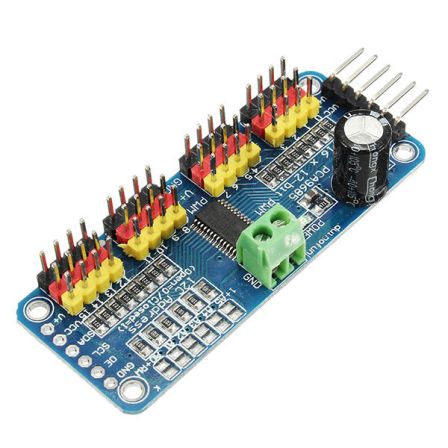 16-Channel 12-Bit PWM/Servo Drive Shield Module I2C PCA9685 voor Arduino