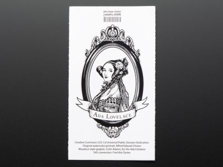 Ada Lovelace, large, oval black and white - Sticker!