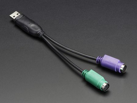 PS/2 Keyboard+Mouse to USB adapter