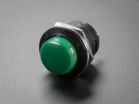 Adafruit: 16mm Panel Mount Momentary Pushbutton -  Green