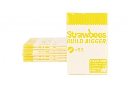 Strawbees Rietjes - Geel (50 stuks)