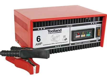 Toolland AC06 Acculader 12V 6A – Loodzuur & Gelaccu 20–90 Ah