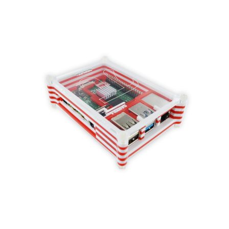 Raspberry Pi 4B Behuizing - Rood / Wit