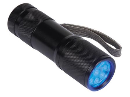 Perel EFL41UV UV Zaklamp met 9 LED's – 395–400 nm – Aluminium
