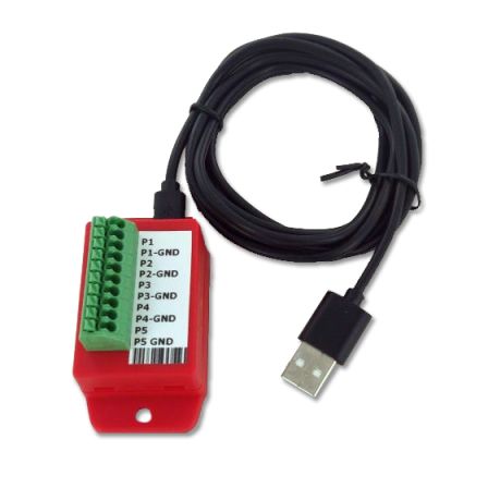 5-kanaals S0 Pulse Meter op USB