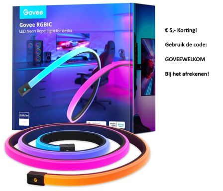 Govee RGBIC LED Neon Rope Light for desks (3m)
