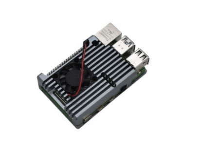 Raspberry Pi 4 Aluminium Koeling Actieve Heatsink met 1 ventilator - Grijs