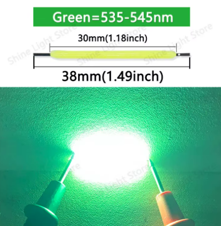 Noodle 'Noods' LED Filament 3V 38mm COB Groen