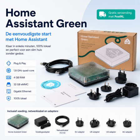 Home Assistant Green – Plug & Play Smart Home Hub voor Home Assistant + Gratis verzending met PostNL