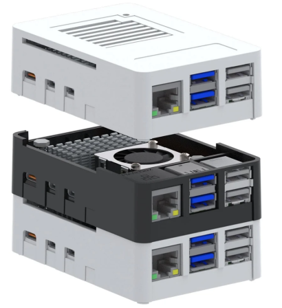 LeapMatic MaticBox 5 Behuizing voor Raspberry Pi 5 – Stapelbaar & DIN-rail Zwart