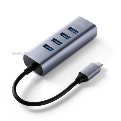 MINIX NEO-C-UHGR USB-C Naar 4 x USB3.0 en 4K@30hz HDMI Grijs