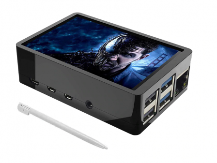 3.5" Touchscreen 480x320 IPS voor Raspberry Pi 4 incl. Behuizing