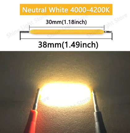 Noodle 'Noods' LED Filament 3V 38mm COB Neutraal Wit 4000K