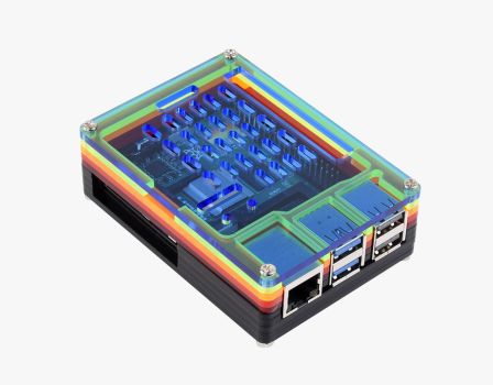 Raspberry PI 5B Laagjes Behuizing Regenboog kleuren