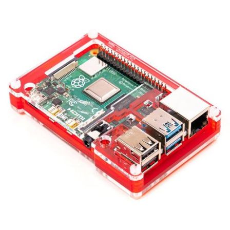 Pibow 4 Coupé Case voor Raspberry Pi 4B - Rood