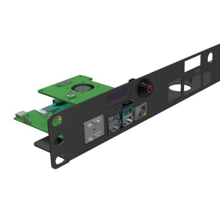 Raspberry Pi 4 Rack Mount 19 Inch 1U Bracket w/ OLED Monitor, Power Switch & Cooling Fan