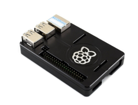 Raspberry Pi 4B Ultra Dunne Aluminium Koel Behuizing met Pi Logo - Zwart