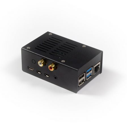 Stalen behuizing Hifiberry DAC+/ADC voor Raspberry Pi 4B - Zwart V2