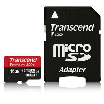 Transcend 16GB Micro SDHC Premium 90MB/s