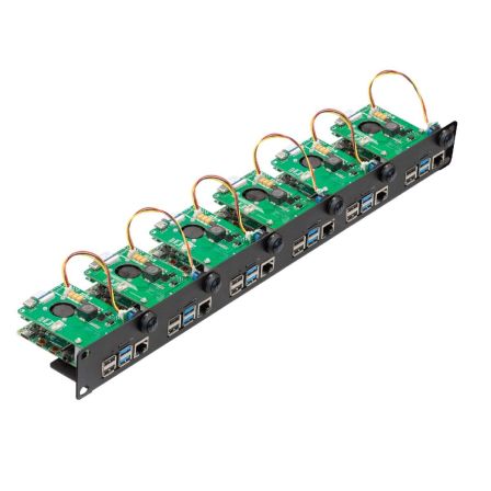 UCTRONICS 1U rack met PoE-functionaliteit voor Pi 4, 19" inclusief aan/uit-schakelaar en SD-kaartadapter