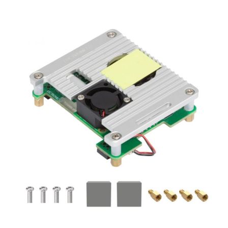 PoE+ HAT voor Raspberry Pi 5 | POE met actieve koeling en aluminium heatsink