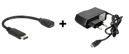 Micro USB naar USB-C Converter + 2A Micro USB Voedingsadapter