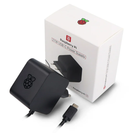Originele Raspberry Pi 5 Voeding USB-C 27W EU - Zwart