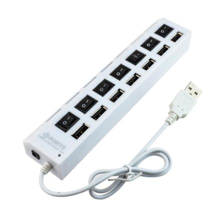 USB 2.0 HUB 7 poorten met aparte schakelaartjes