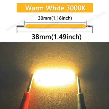 Noodle 'Noods' LED Filament 3V 38mm COB Koud Wit 6500K