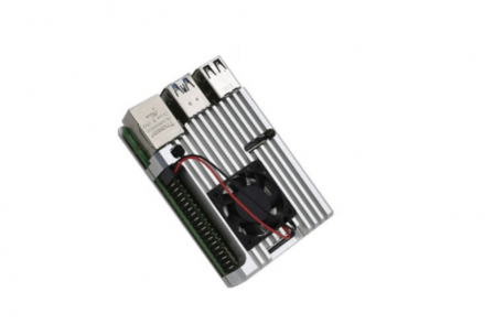 Raspberry Pi 4 Aluminium Koeling Actieve Heatsink met 1 ventilator - Zilver